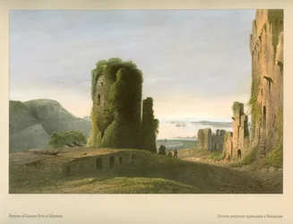 Carlo Bossoli. Inkerman. Remains of Genoese Fortifications